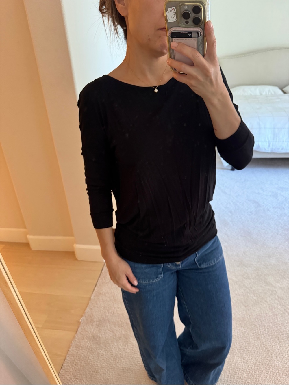 Aritzia Wilfred Black Open Back shirt Size XS